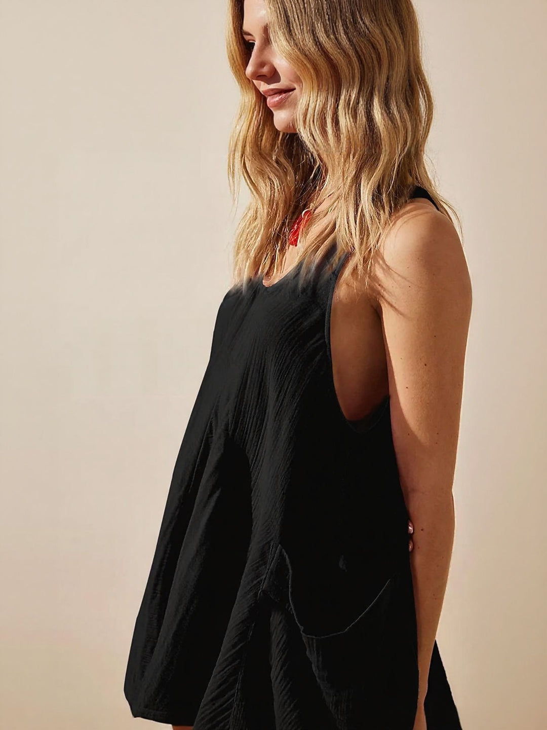 Black Mini Dress With Pockets