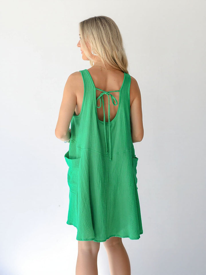 Green Mini Dress With Pockets