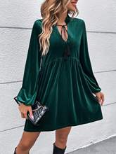Green Mandarin Collared Tie Up Dress