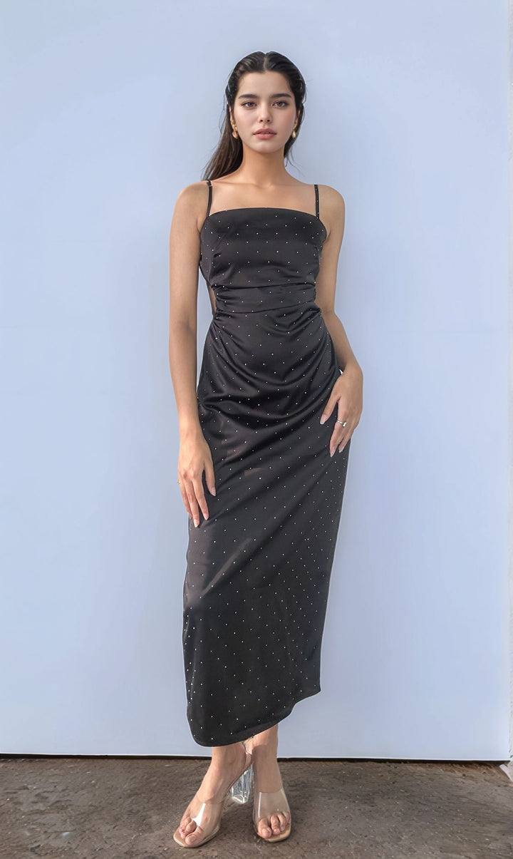 Black Cut Out Slip Dress