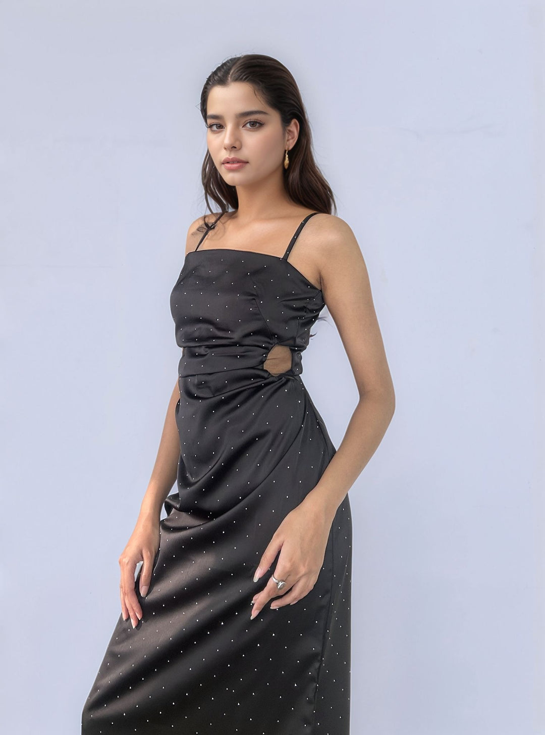 Black Cut Out Slip Dress