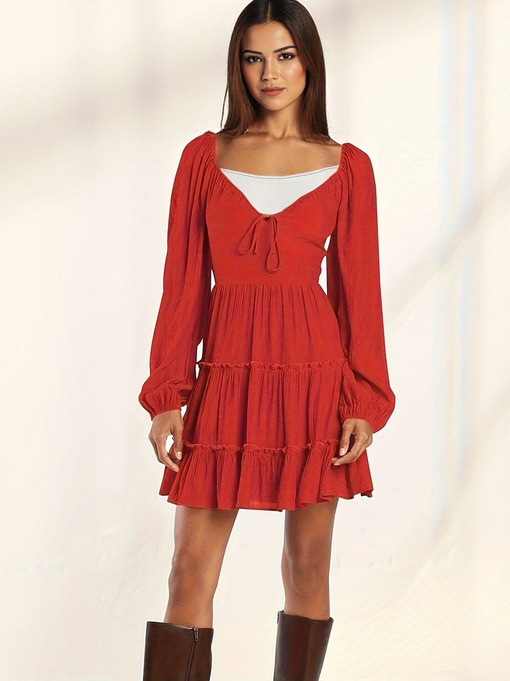 Red Boho Tier Dress