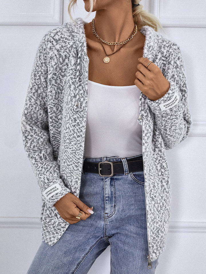 Grey Full Sleeves Textured Cardigan