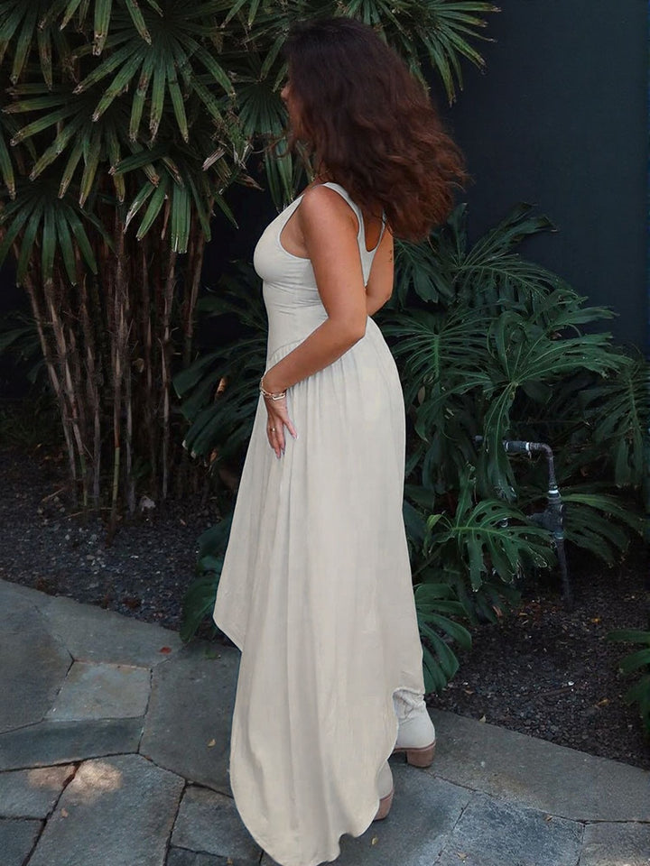 White Fit And Flare Maxi