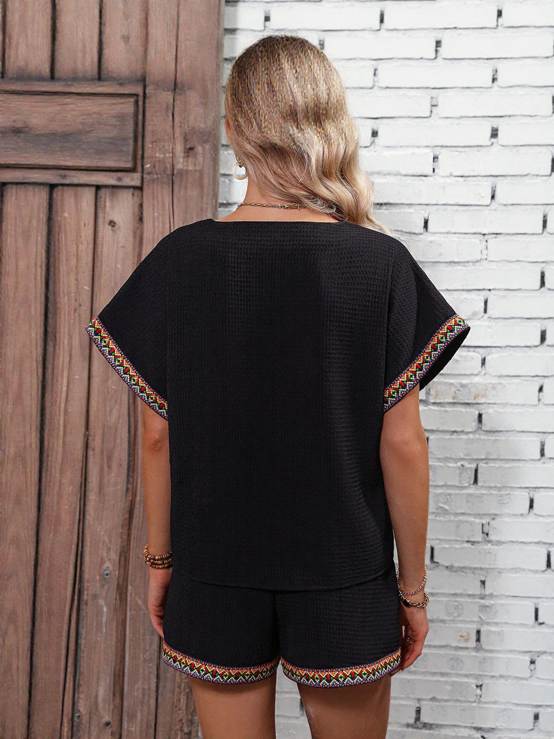 Black Co-Ord Set With Lace Details