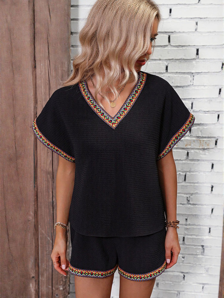 Black Co-Ord Set With Lace Details