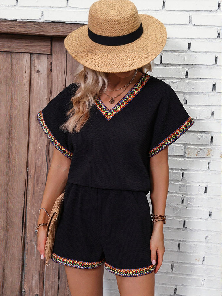 Black Co-Ord Set With Lace Details