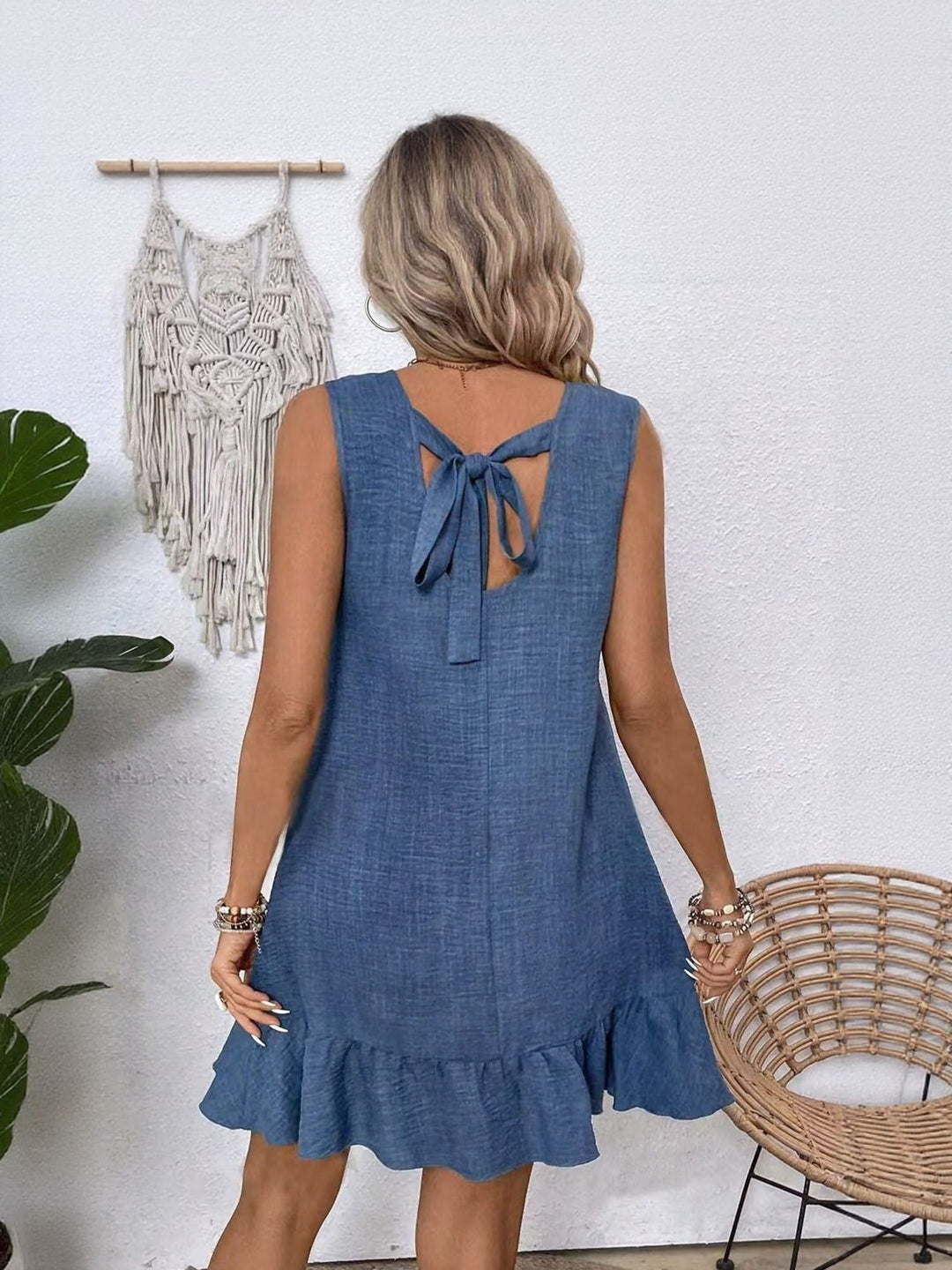 Blue Relaxed Mini Dress