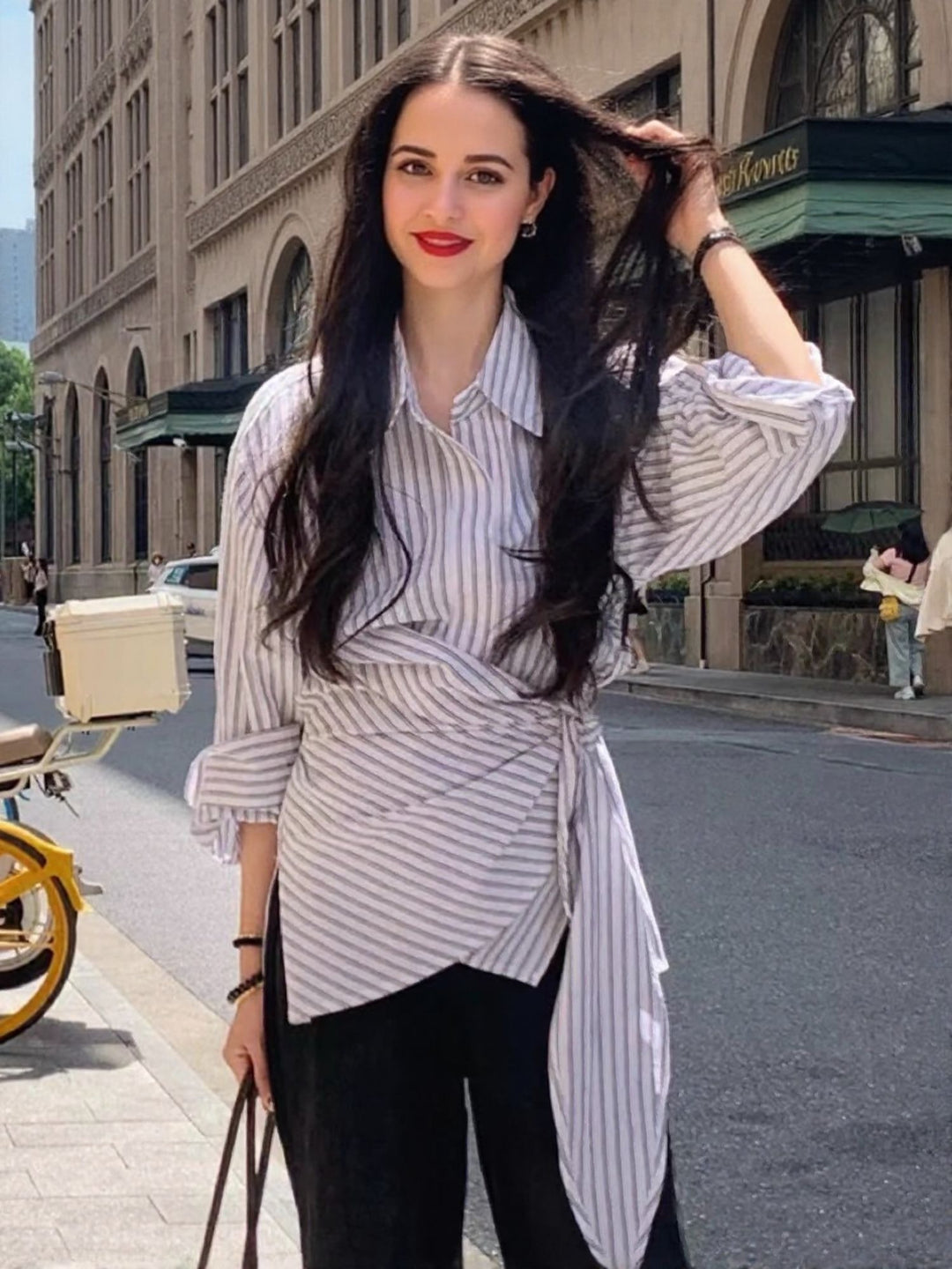 White Side Knot Detailing Shirt