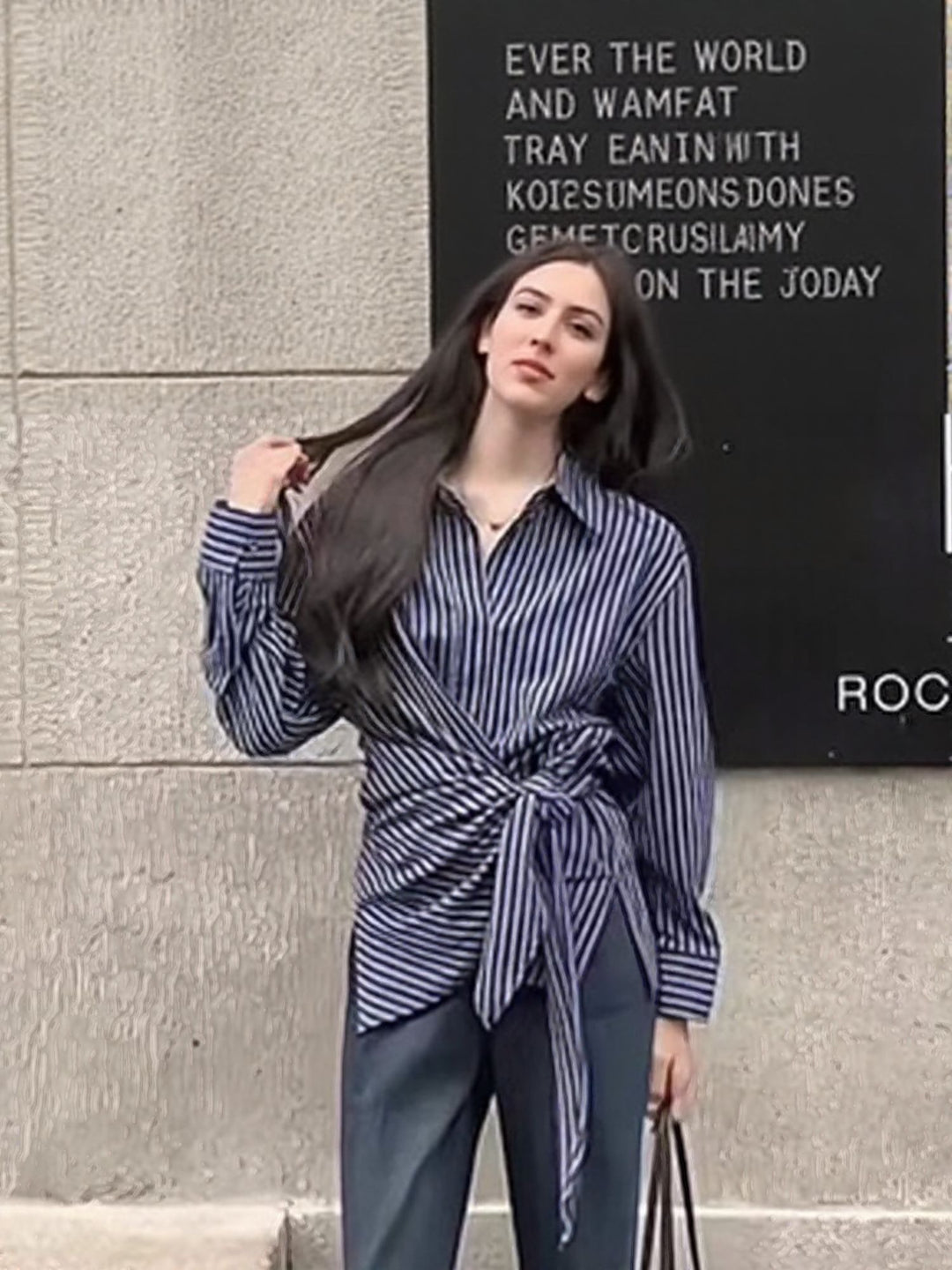 Blue Side Knot Detailing Shirt