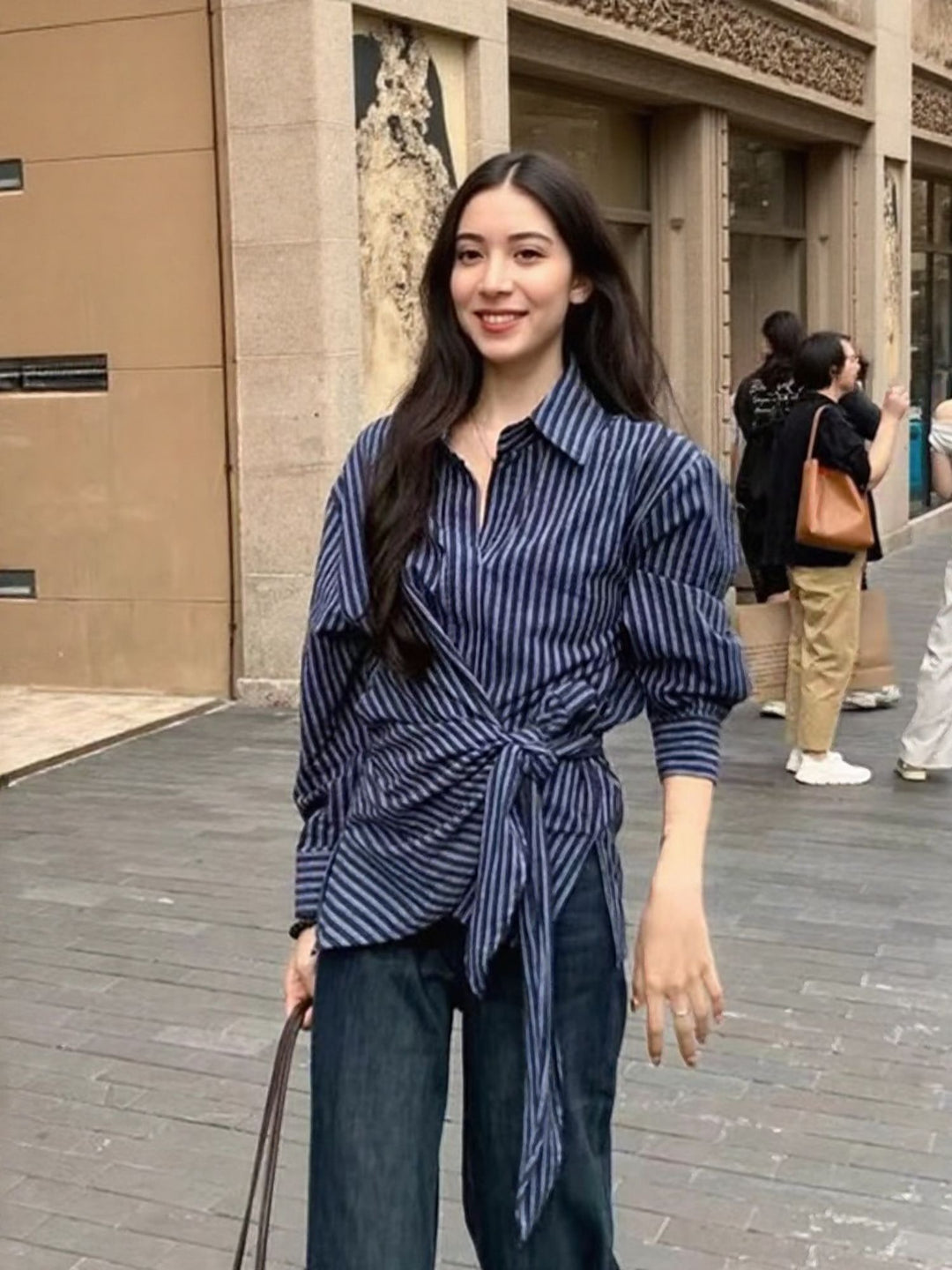 Blue Side Knot Detailing Shirt