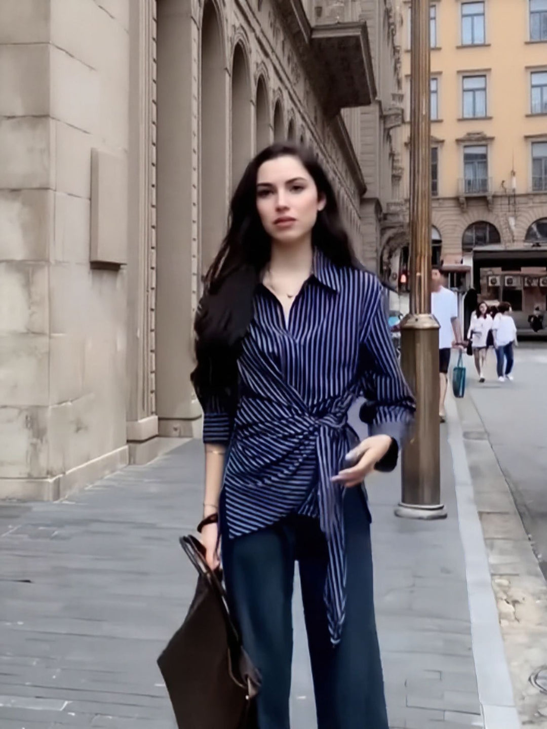 Blue Side Knot Detailing Shirt