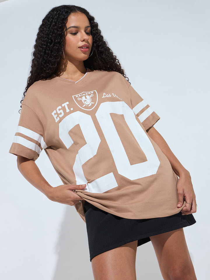 Brown Graphic Oversized T-Shirt