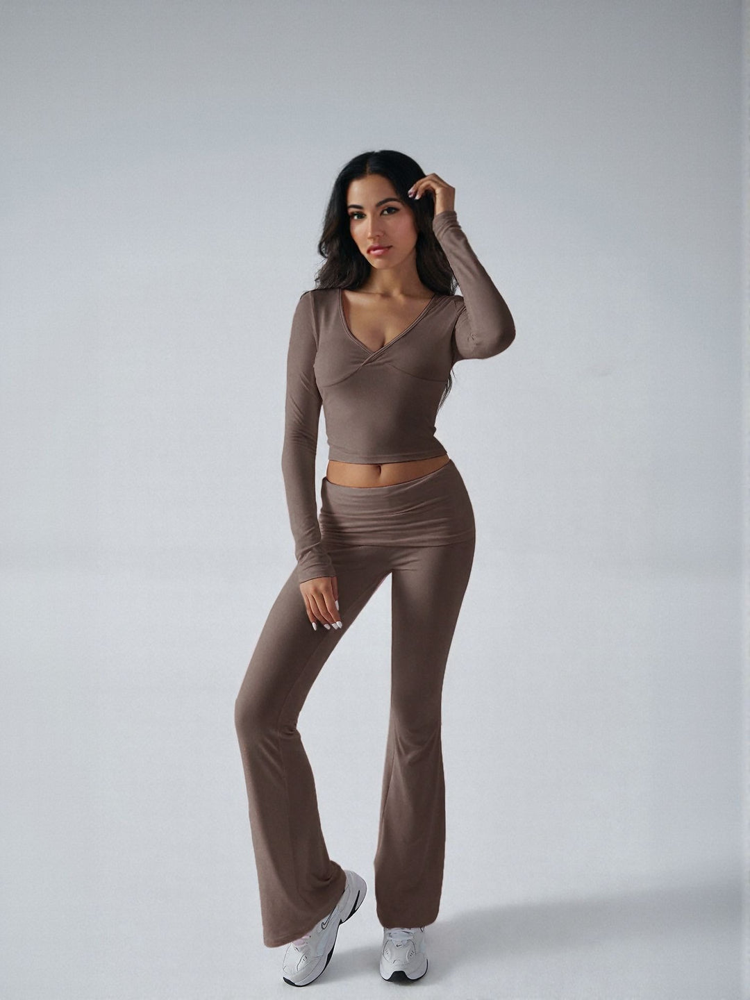 Brown Tshirt And Legging Co Ord Set