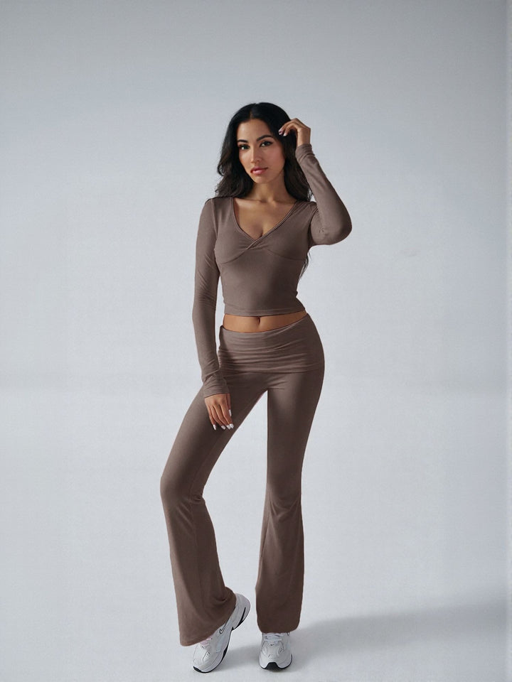 Brown Tshirt And Legging Co Ord Set