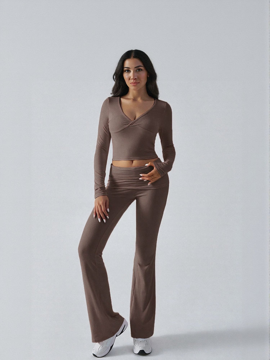 Brown Tshirt And Legging Co Ord Set