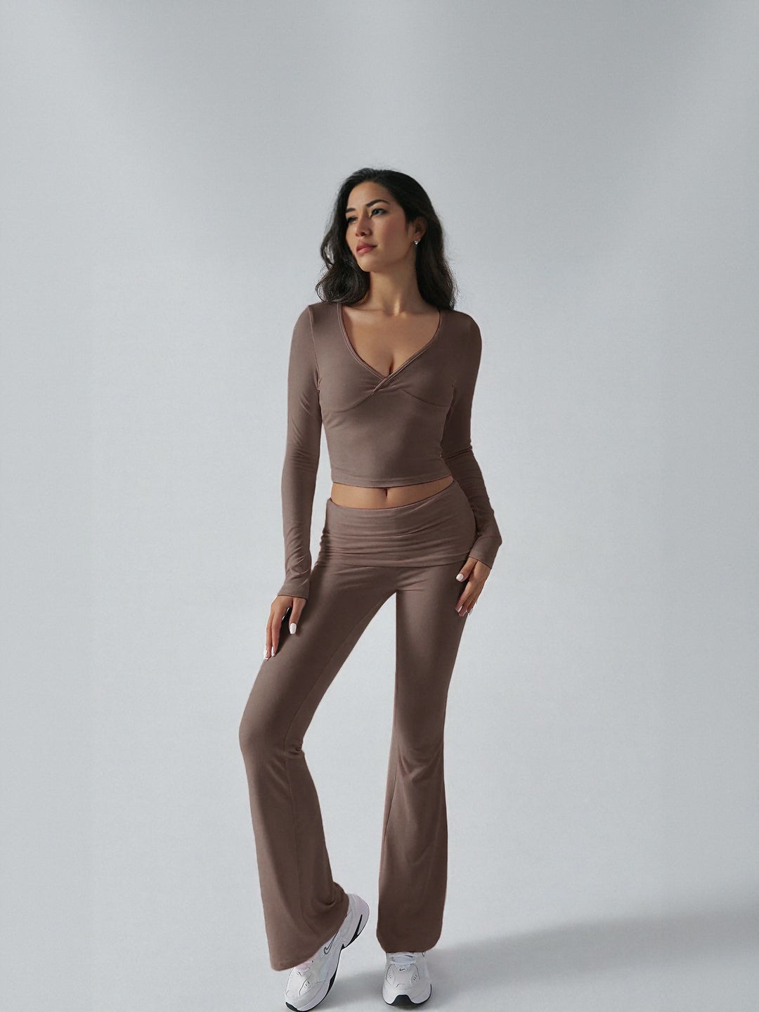 Brown Tshirt And Legging Co Ord Set