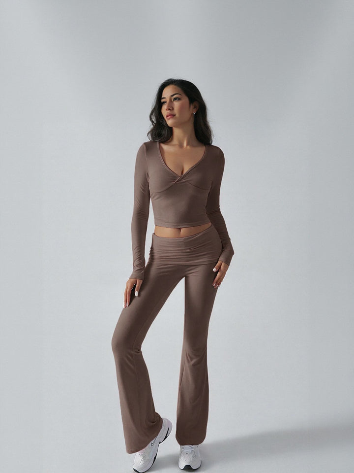 Brown Tshirt And Legging Co Ord Set