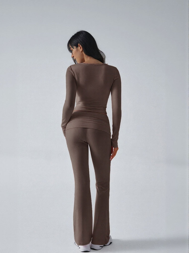 Brown Tshirt And Legging Co Ord Set