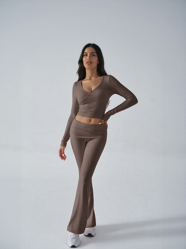 Brown Tshirt And Legging Co Ord Set