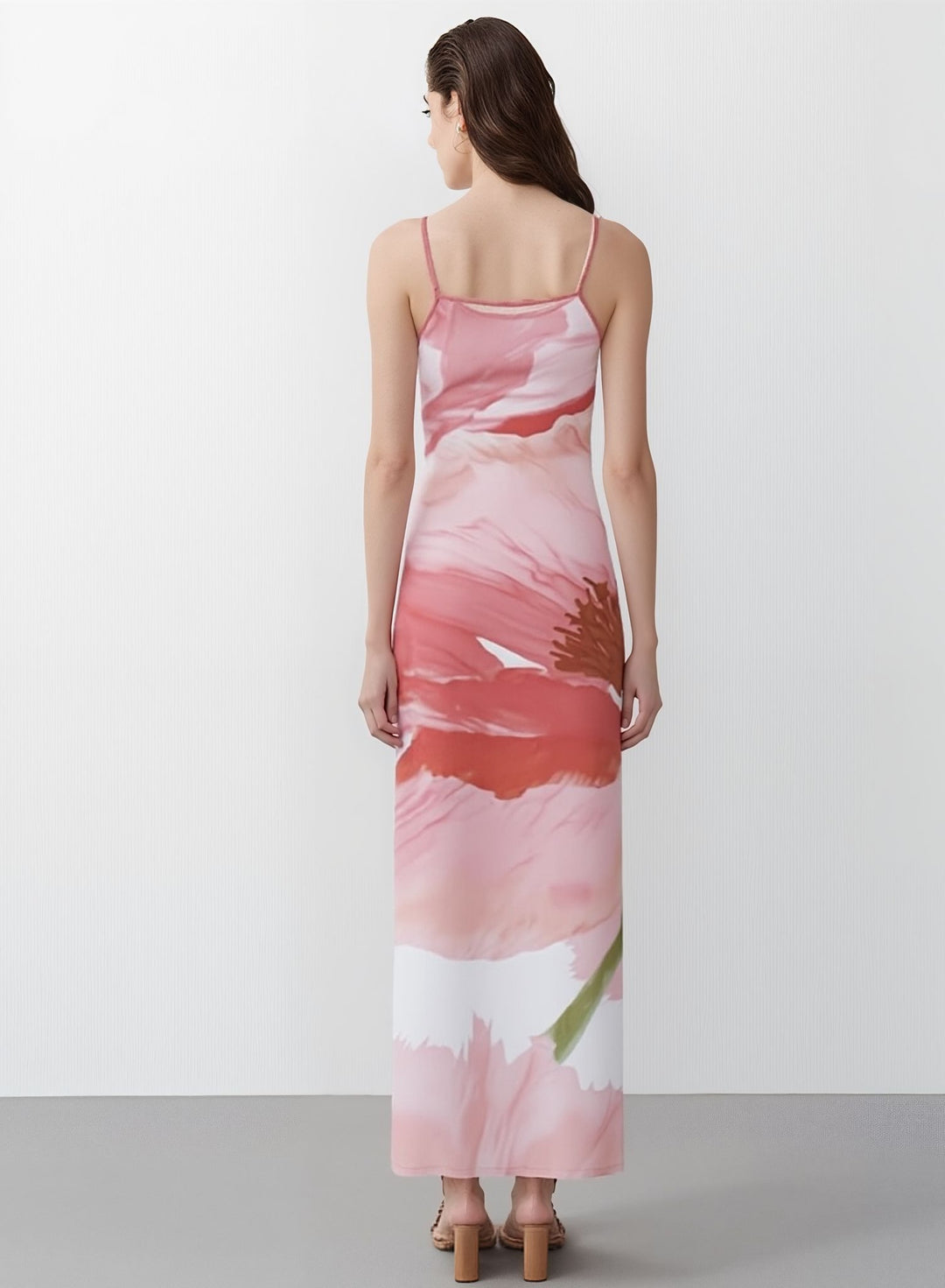 Red Bold Floral Print Dress