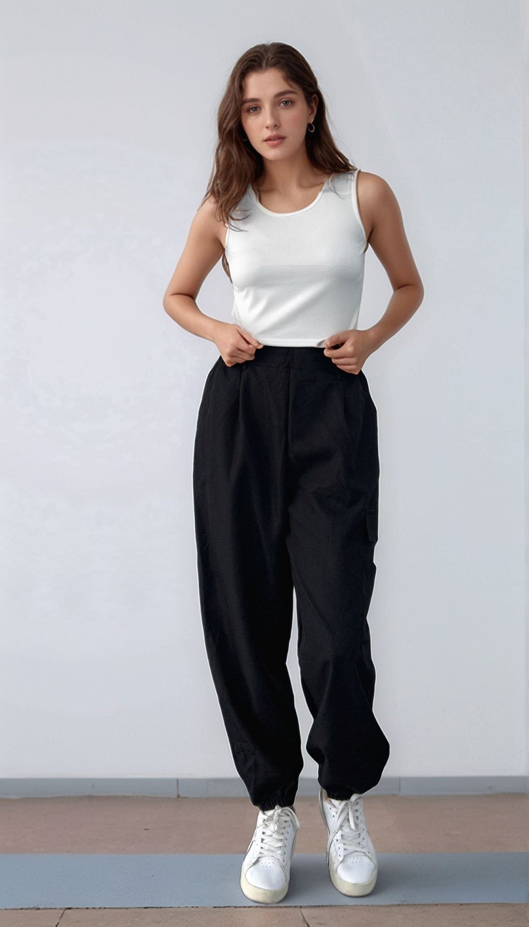 White Cropped Tank Top