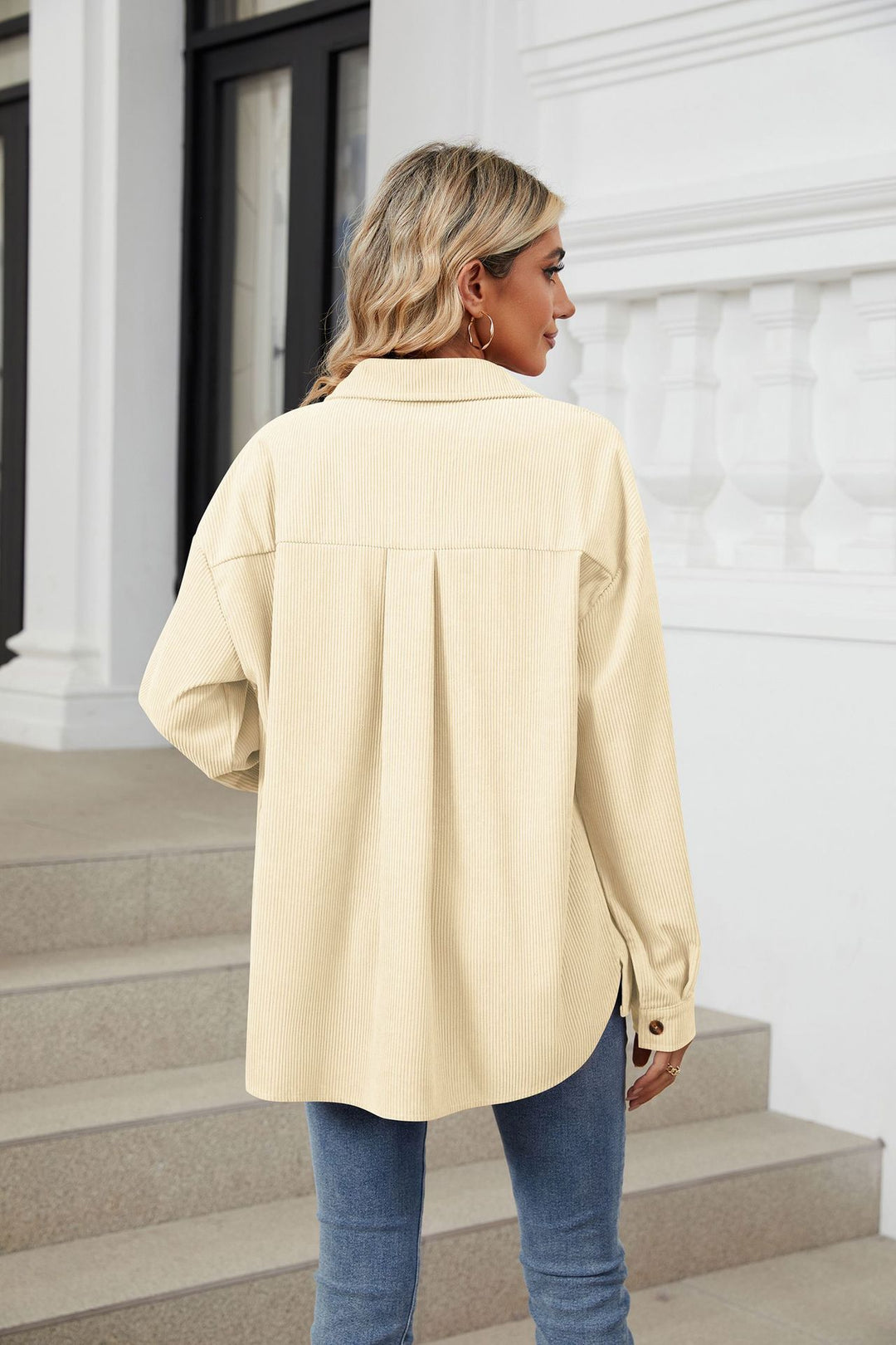 Cream Full Sleeves Buttondown Shirt