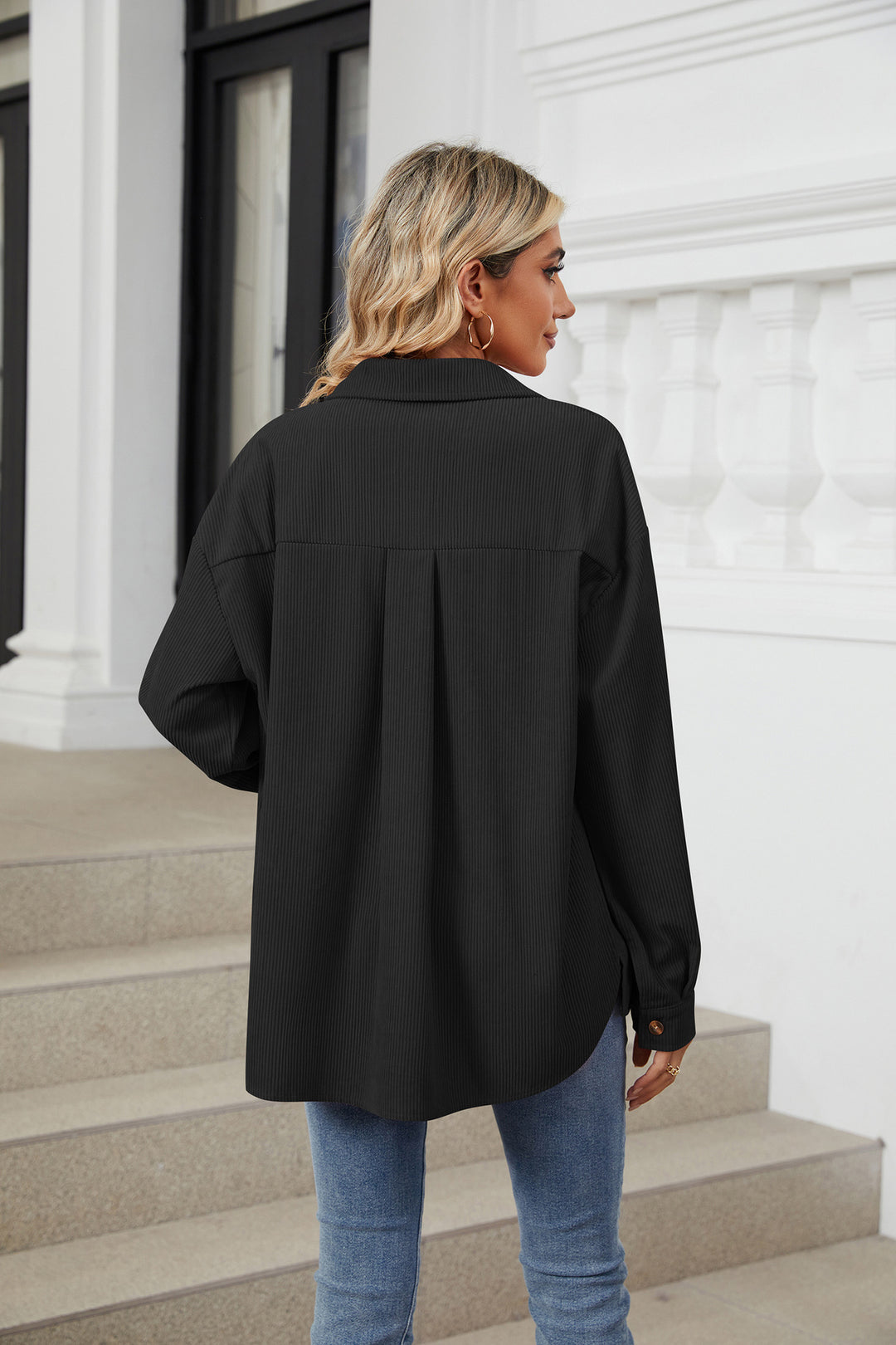 Black Full Sleeves Buttondown Shirt