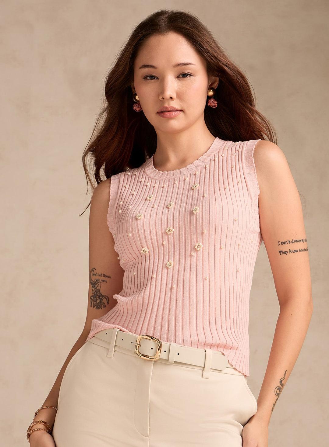 Rose Gold Studded Tank Top