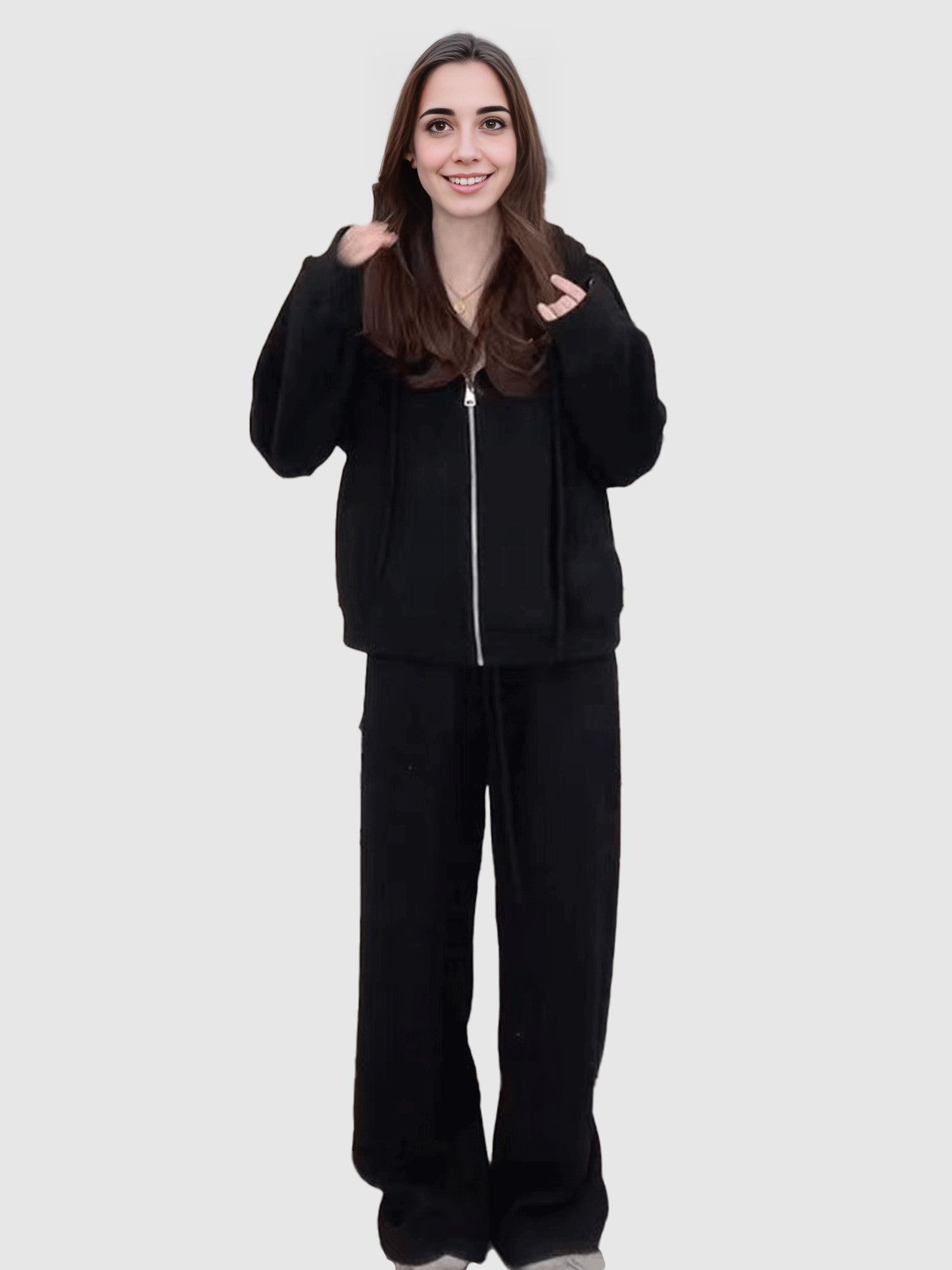 Solid Black Hoodie Co-Ord Set