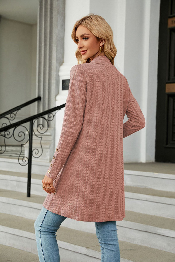 Nude Full Sleeves Solid Shrug