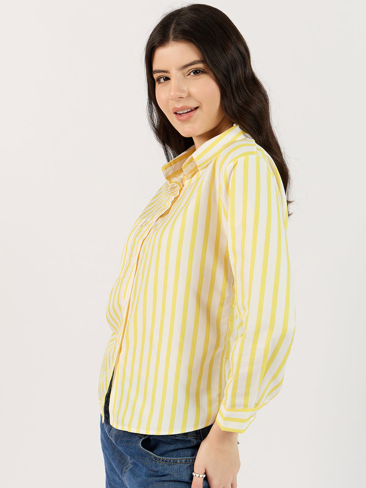 White Shirt with Yellow Stripes