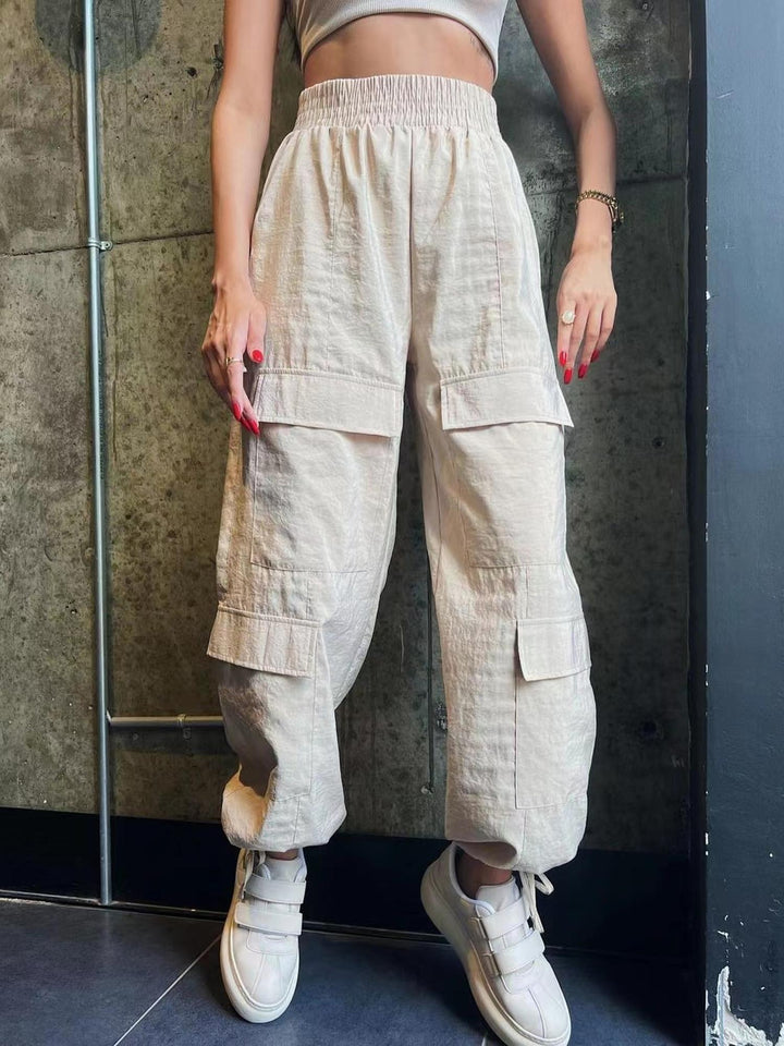 Beige Cargo Pants with Multi Pockets