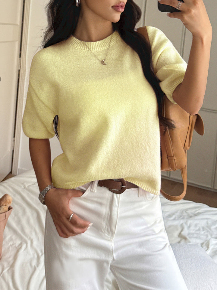 Yellow Solid Casual Pull Over
