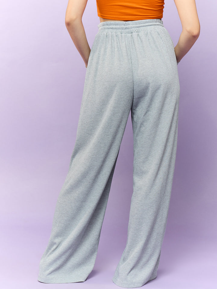 Grey Knit Joggers with Draw String