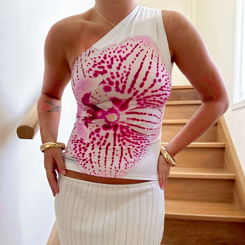 White One Shoulder Summer Top