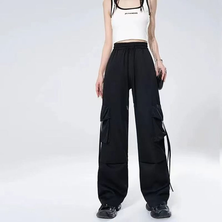 Black Cargo Jogger With Tie Up Detailing Jogger