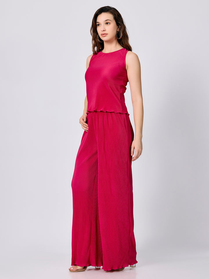 Pink Top And Straight Fit Pant Co-Ord Set