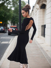 Black Full Sleeve Square Neck Dress