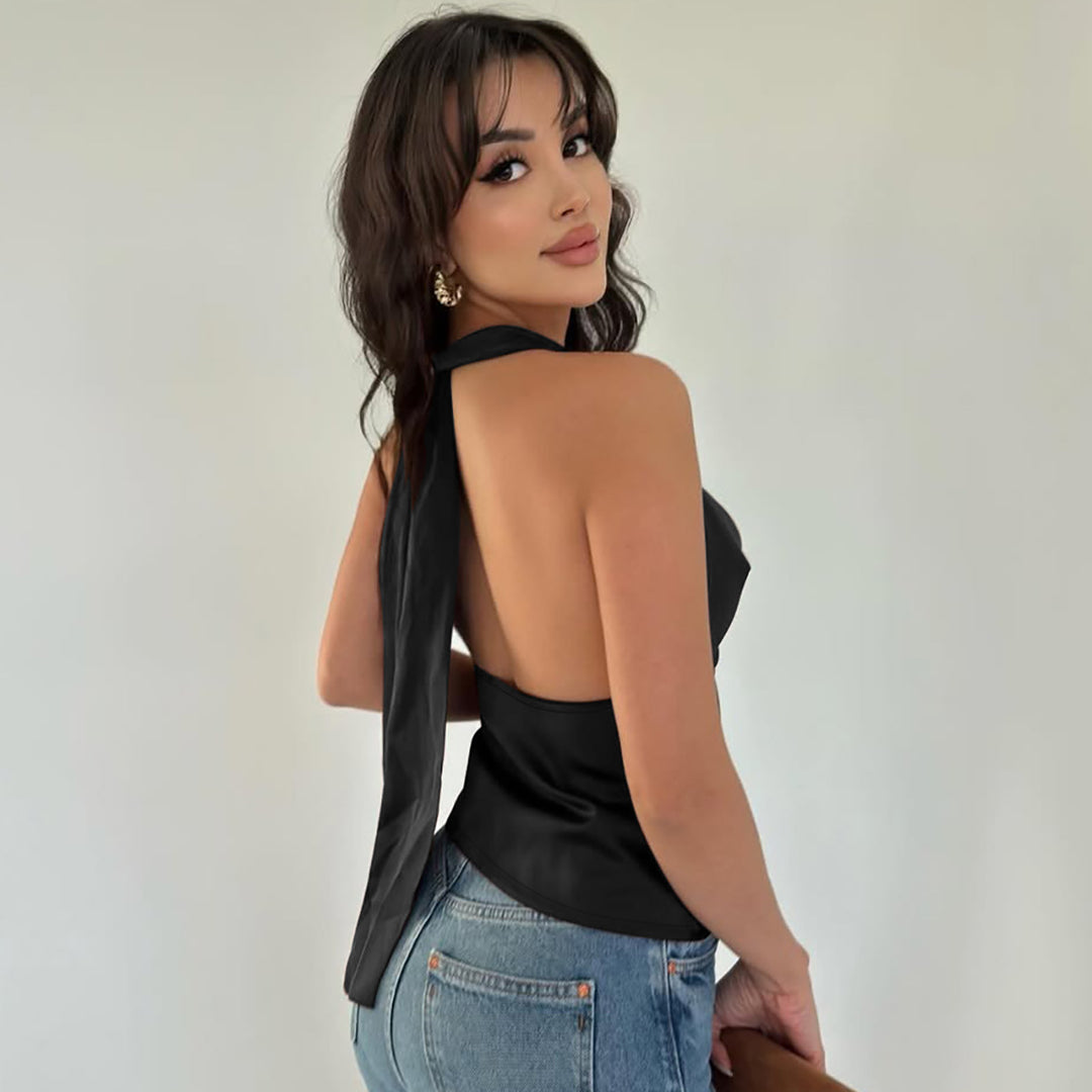 Black Hallter Neck Camisole