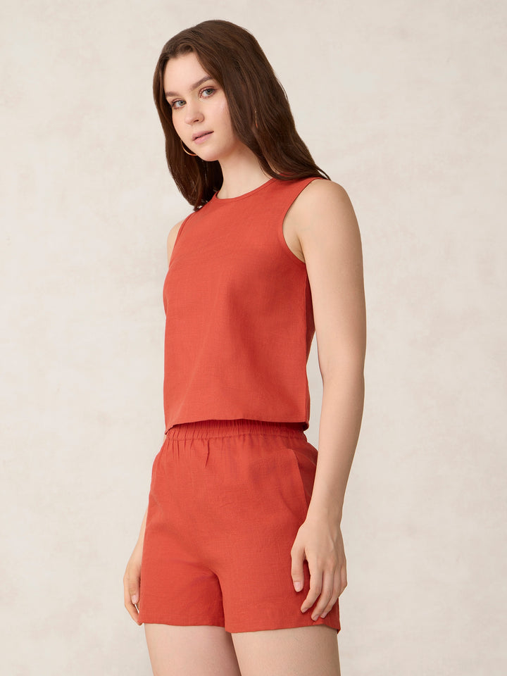 Orange Sleeveless Co-Ord Set