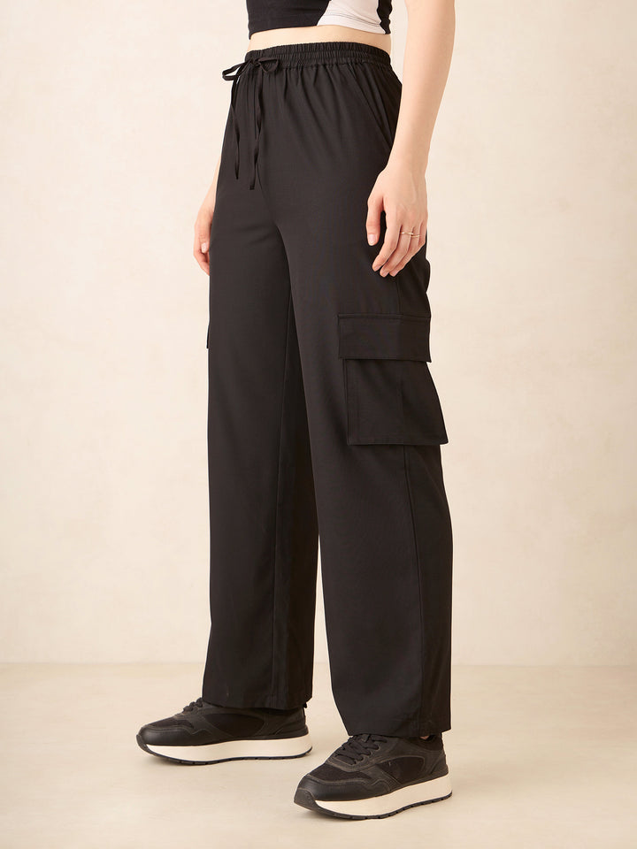 Black Wide Leg Parachute Pants