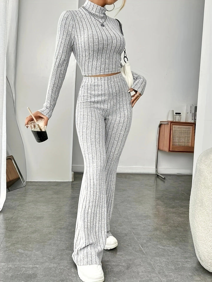 Solid Grey Color Top and Pant Set