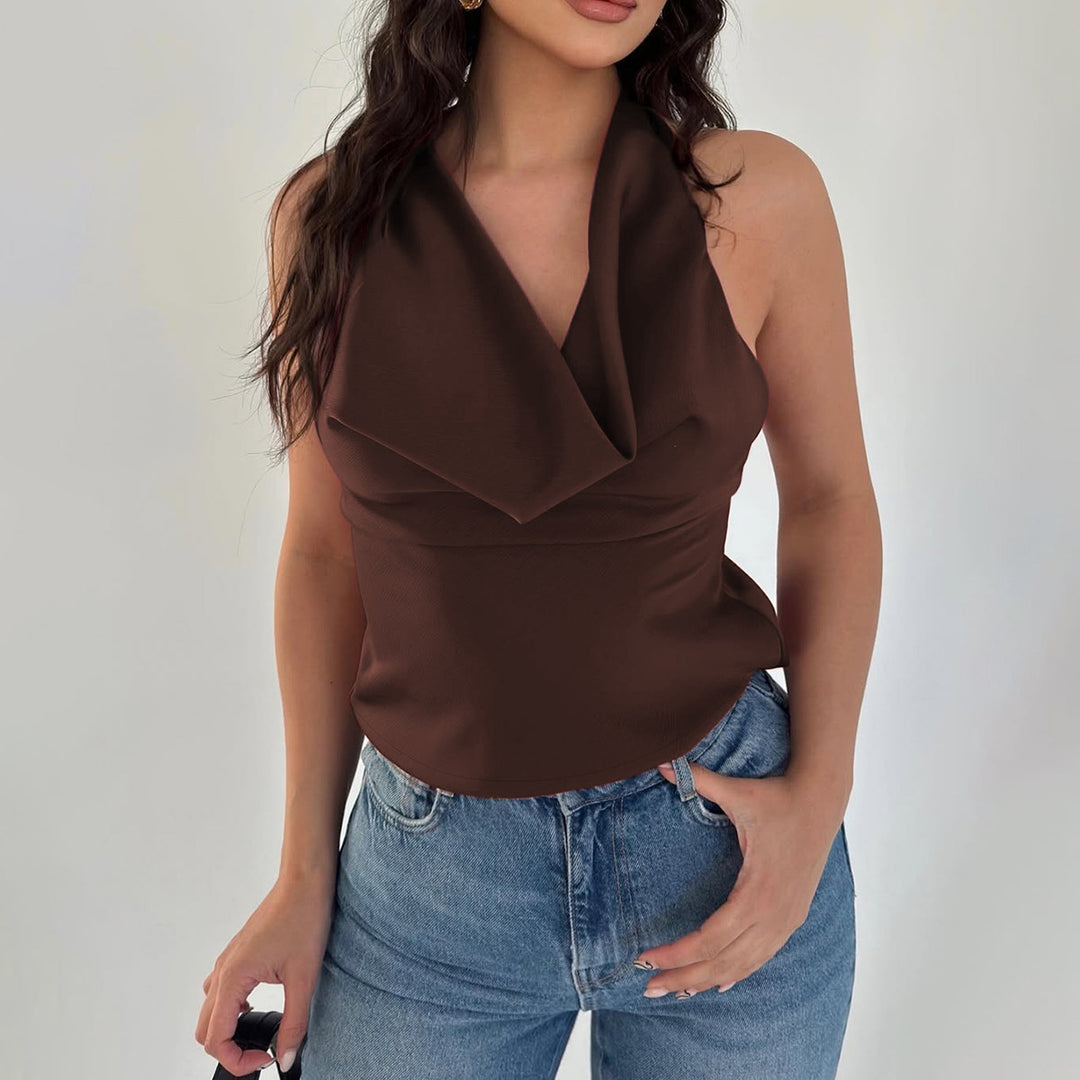 Brown Hallter Neck Camisole