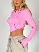 Pink Solid Structured Hoodie
