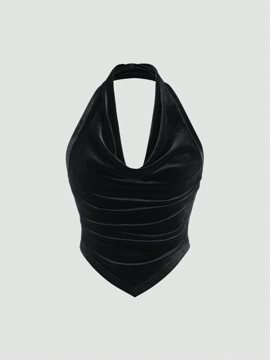 Black Cowl Neck Asymmetrical Top