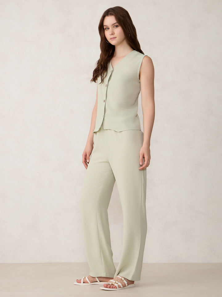 Green Waist Coat Trouser Co-Ord Set
