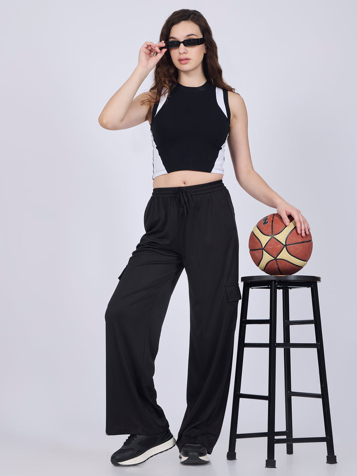 Black Wide Leg Cargo Pants