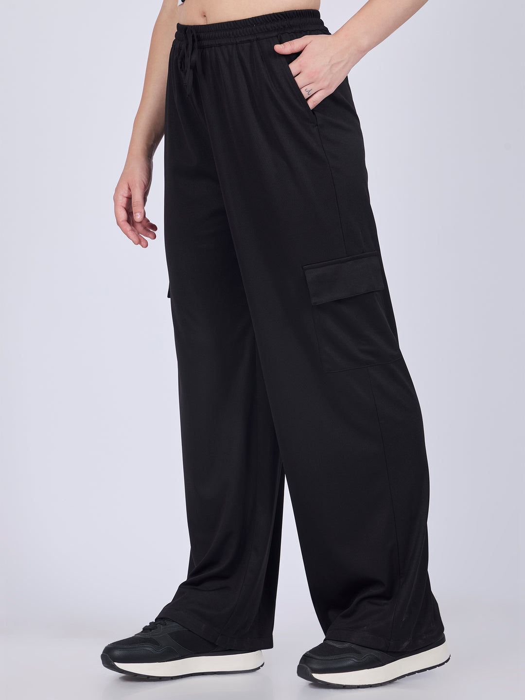 Black Wide Leg Cargo Pants