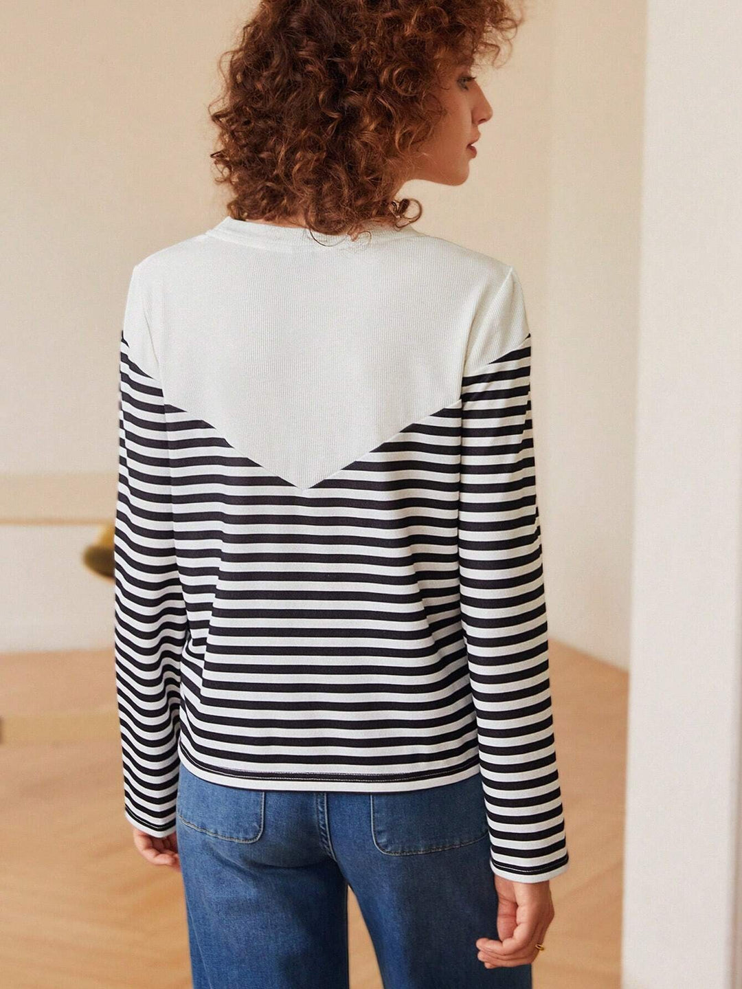 White Amour Stripe Full Sleeve T-Shirt